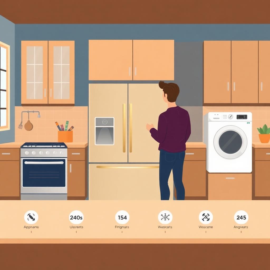 Appliance age, maintenance, and repair records reviewed together