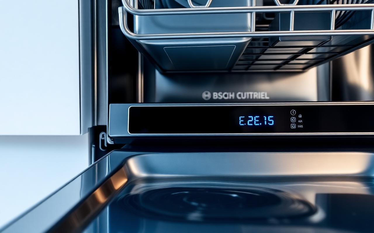 Bosch dishwasher showing an E15 error while the water supply is checked safely