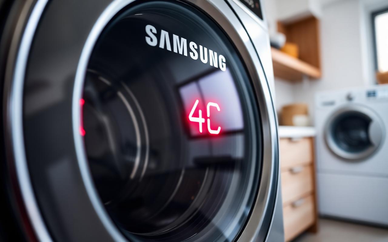 Samsung washer display showing a 4C error code